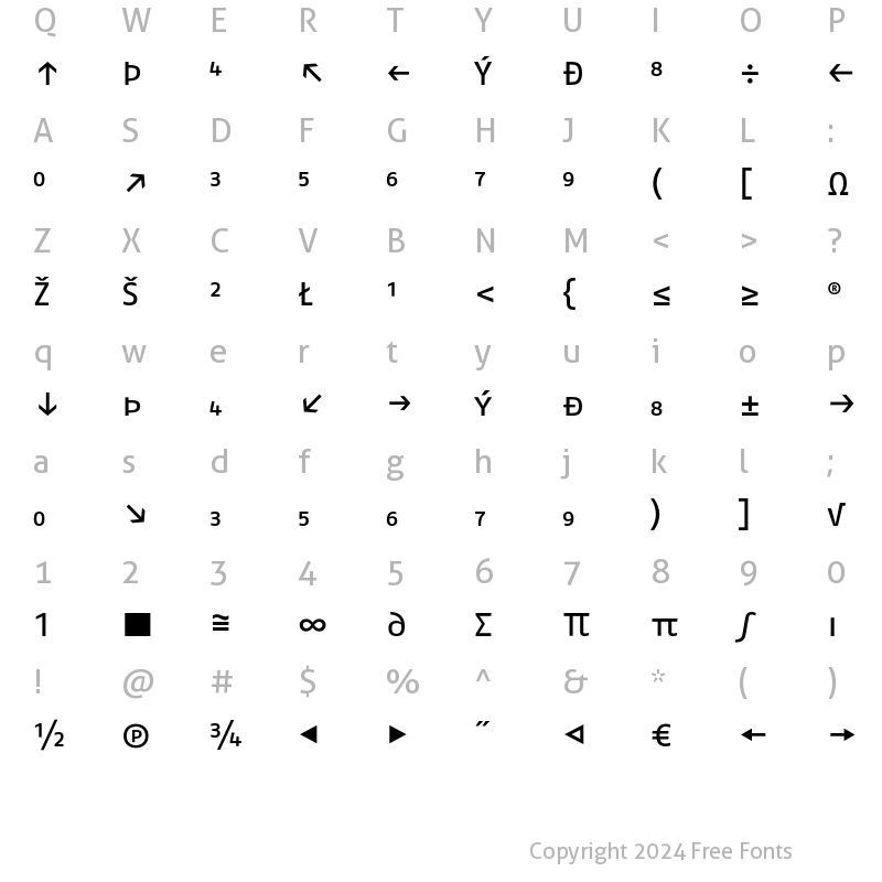 Character Map of FagoEx CapsExp Regular