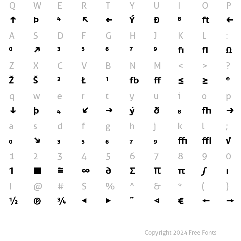 Character Map of FagoEx Exp Bold