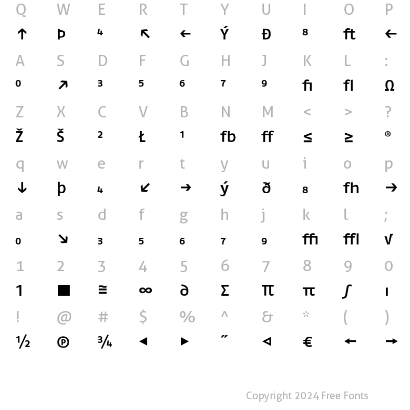 Character Map of FagoEx Exp Medium