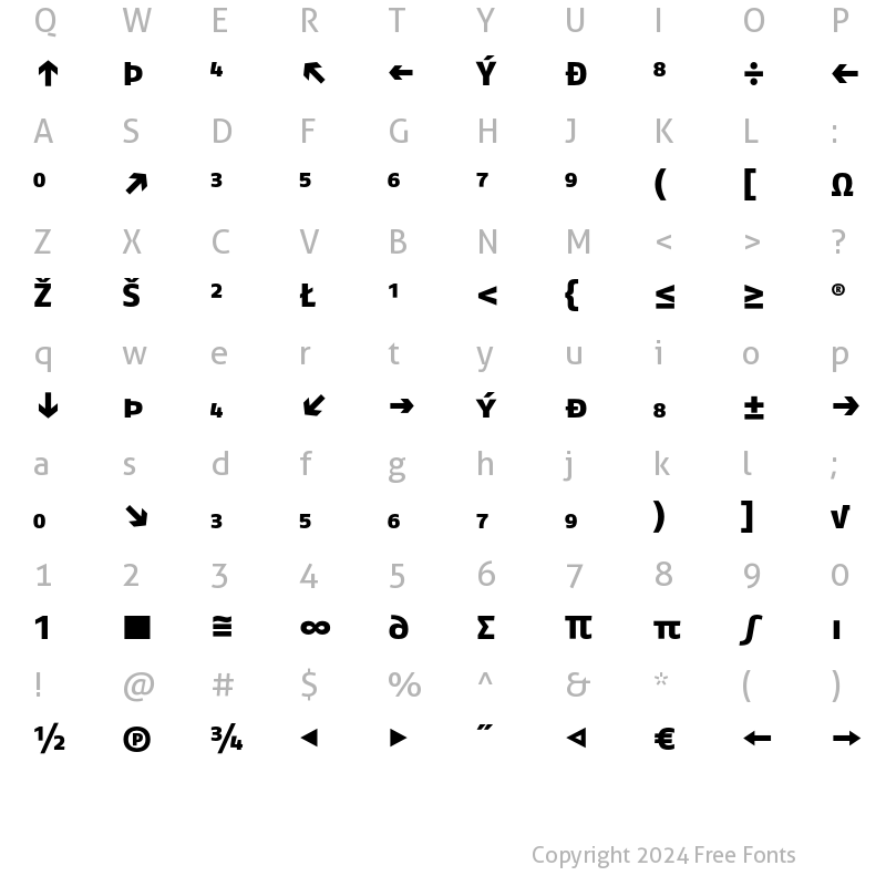 Character Map of FagoEx ExtraBoldCapsExp Regular