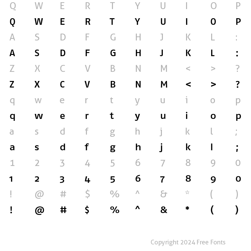 Character Map of FagoEx Medium