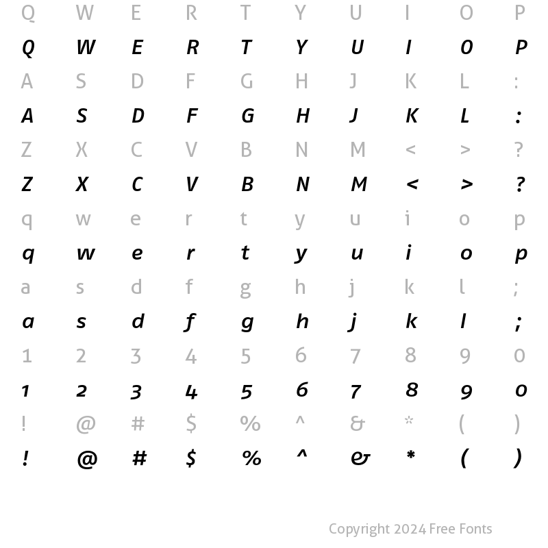 Character Map of FagoEx Medium Italic