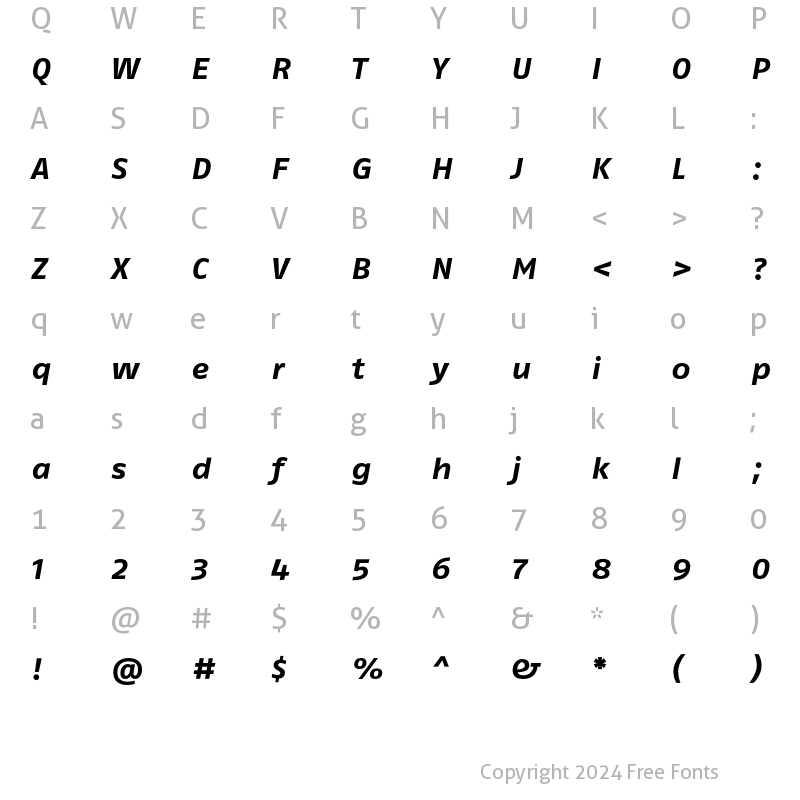 Character Map of FagoExLf Bold Italic