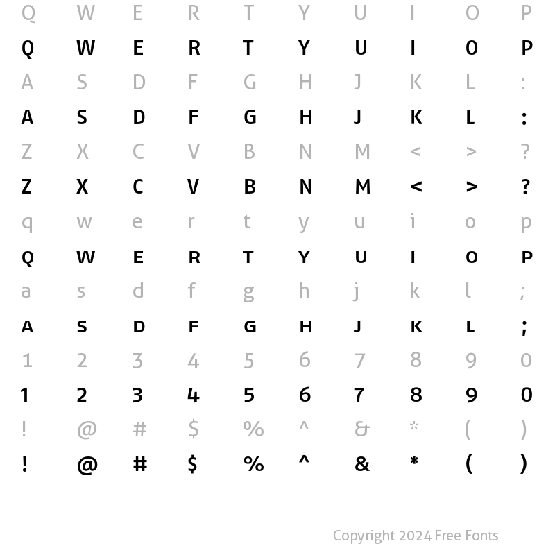 Character Map of FagoExLf Caps Medium