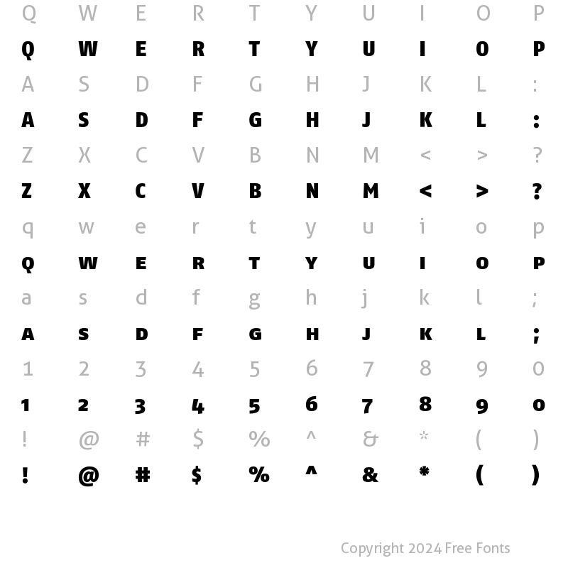 Character Map of FagoNo BlackCaps Regular