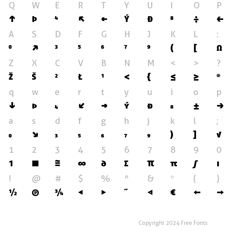 Character Map of FagoNo BlackCapsExp Regular