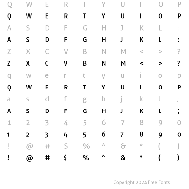 Character Map of FagoNo Caps Medium