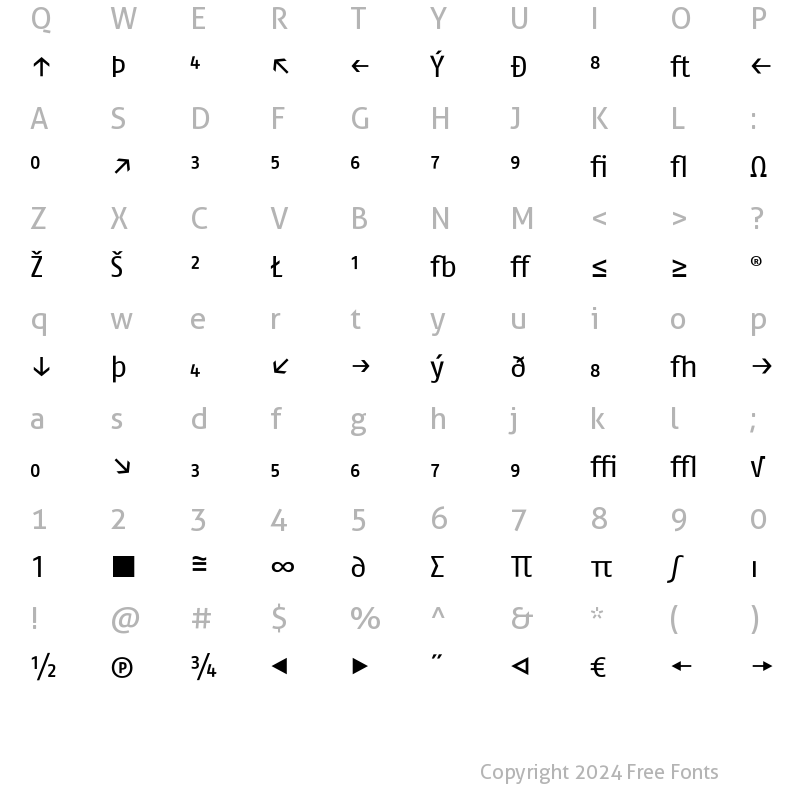 Character Map of FagoNo-Expert Regular