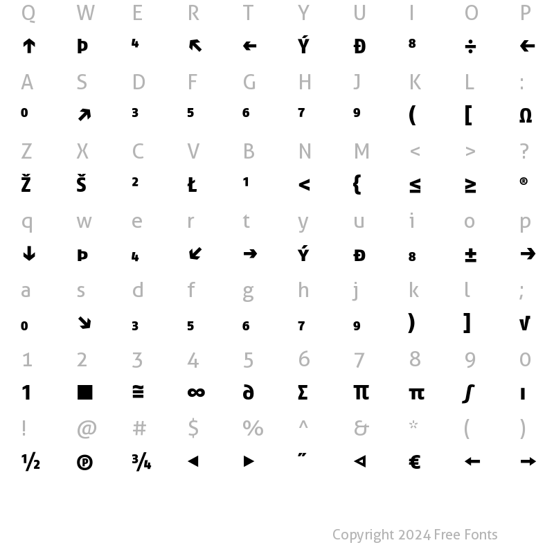 Character Map of FagoNo ExtraBoldCapsExp Regular