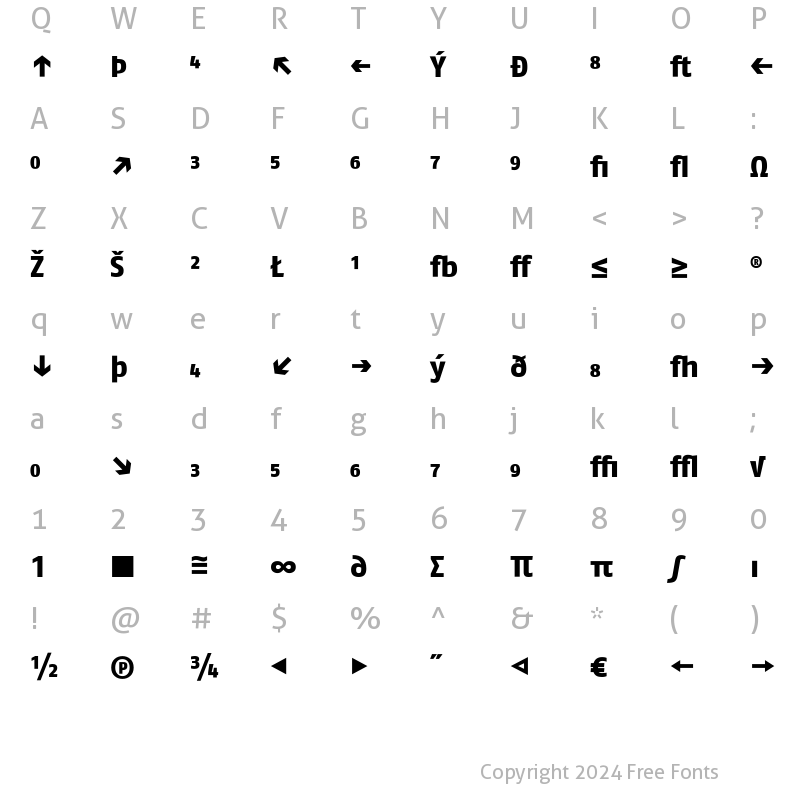 Character Map of FagoNo-ExtraBoldExpert Bold