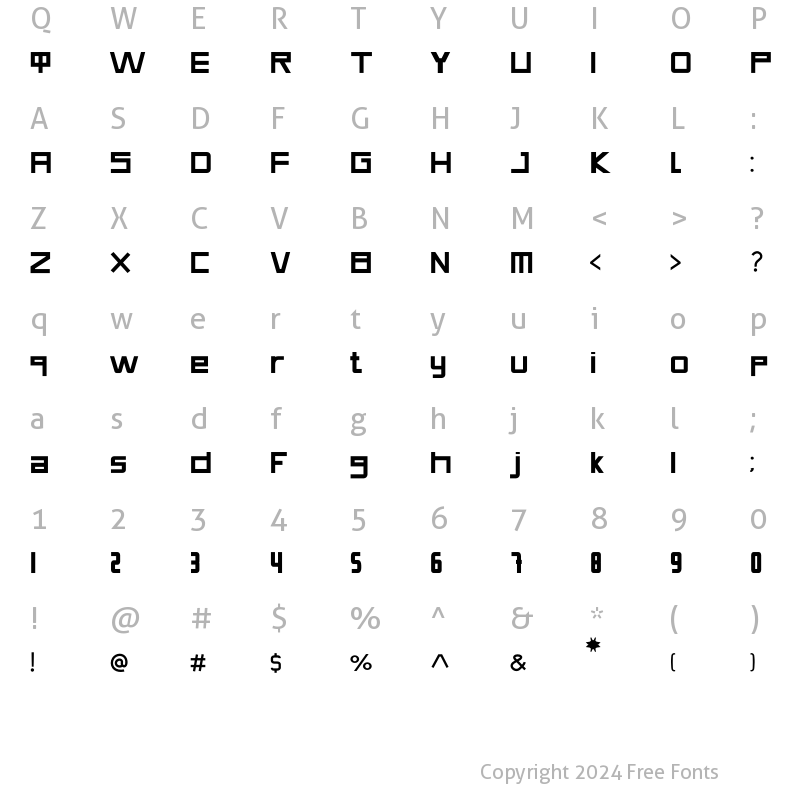 Character Map of Faineant Regular