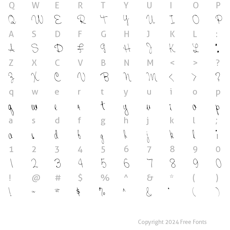 Character Map of Fair  ttstd Regular