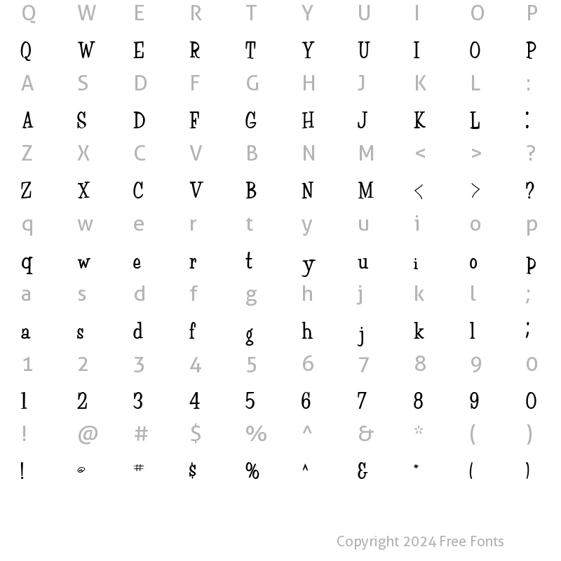 Character Map of FairChild85 Bold