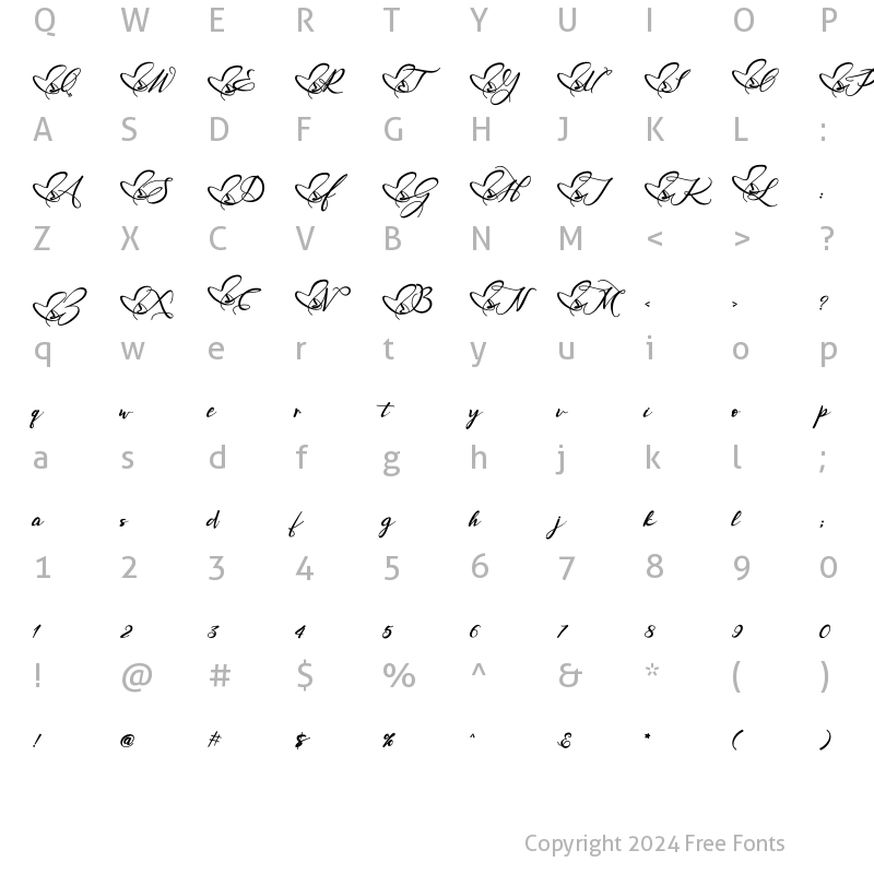 Character Map of Faithe Regular