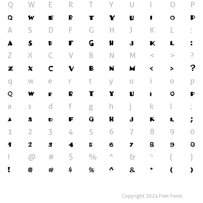 Character Map of Fajita ICG Mild Regular