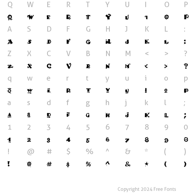 Character Map of Fajita ICG Picante