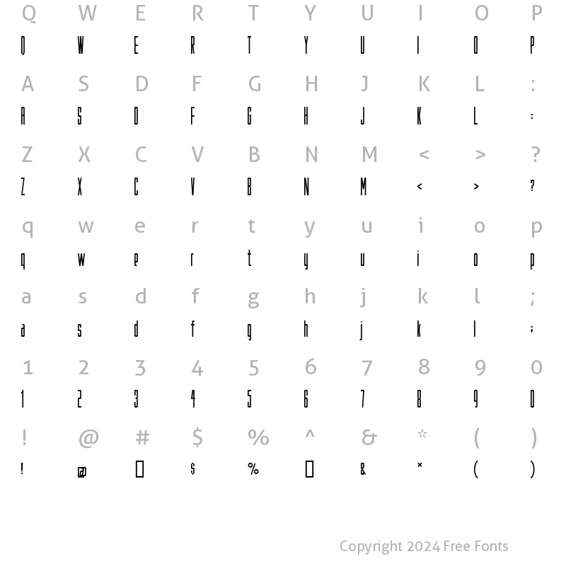 Character Map of Fake Plastic Regular