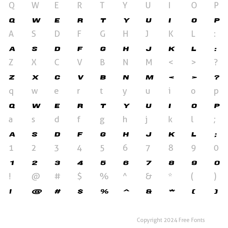 Character Map of Faktor Italic