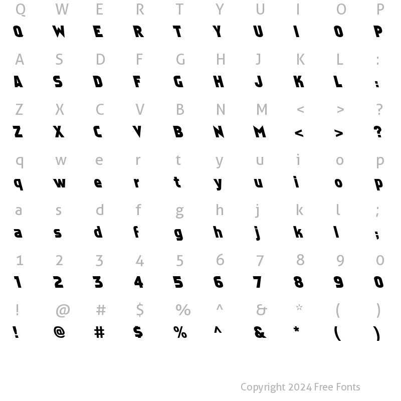 Character Map of Faktos-LeftyCasual Normal