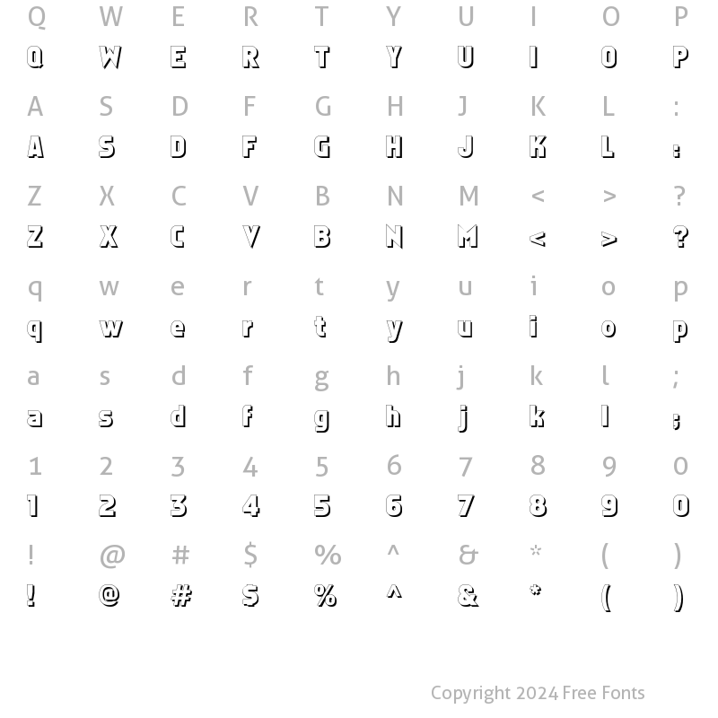 Character Map of Faktos Shadow Regular