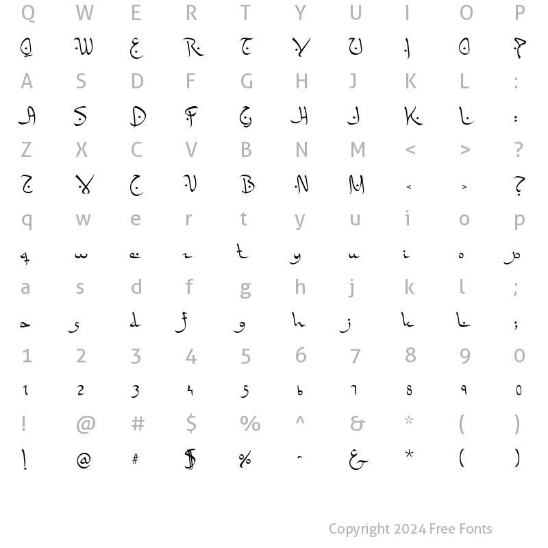 Character Map of FalafelRegular Regular