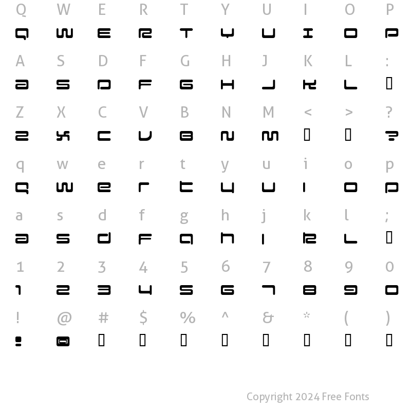 Character Map of Falcon Regular