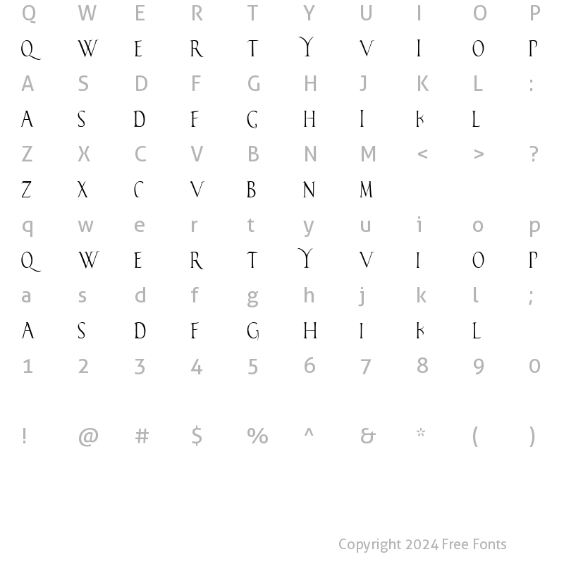 Character Map of Falconis Regular