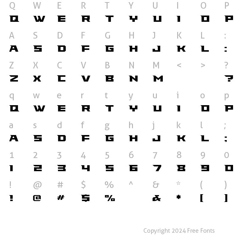 Character Map of FalconsFont Regular