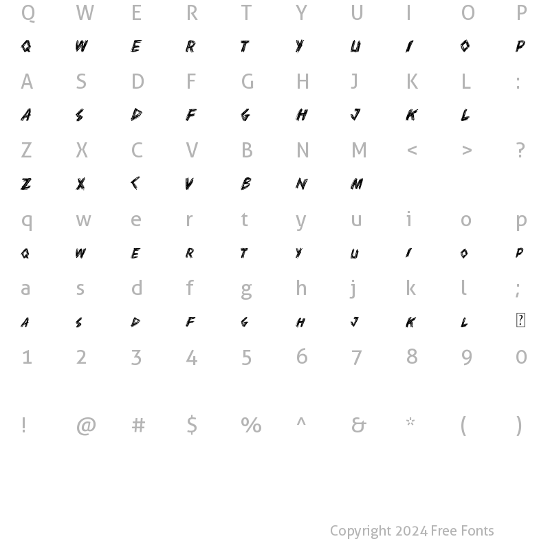 Character Map of Falderock Regular