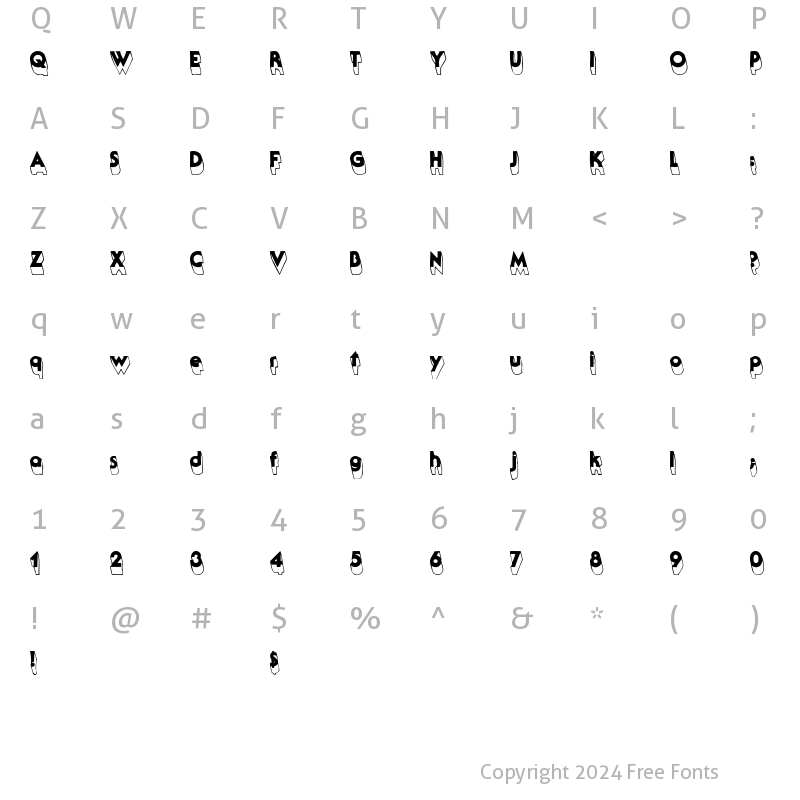 Character Map of Falkville3D Regular