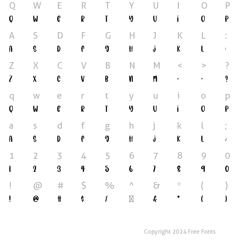 Character Map of FallingAutumnLeaves Sans Serif