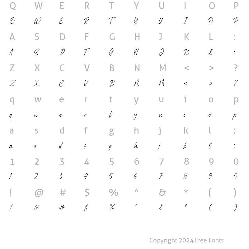 Character Map of Fallmora Regular