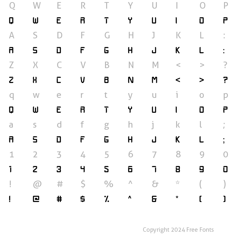 Character Map of Falloza Regular