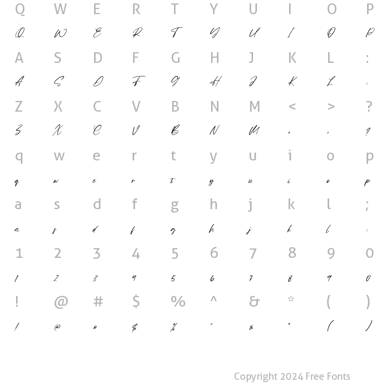 Character Map of Fallujah Regular