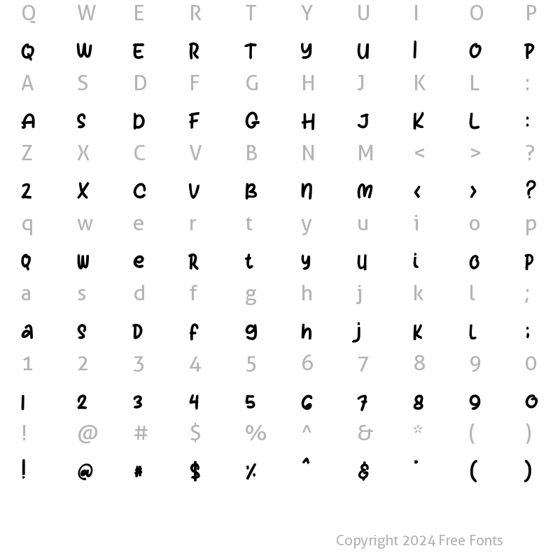 Character Map of Falose Regular