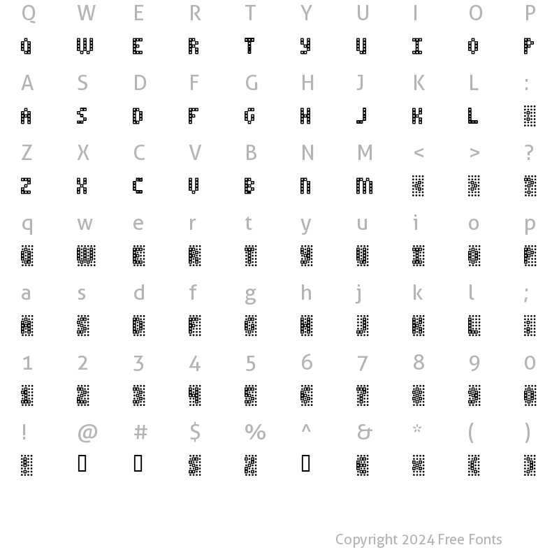 Character Map of False Teeth Regular