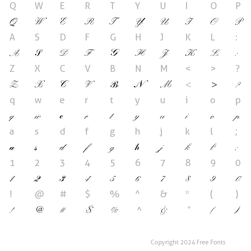 Character Map of Falseidol Italic