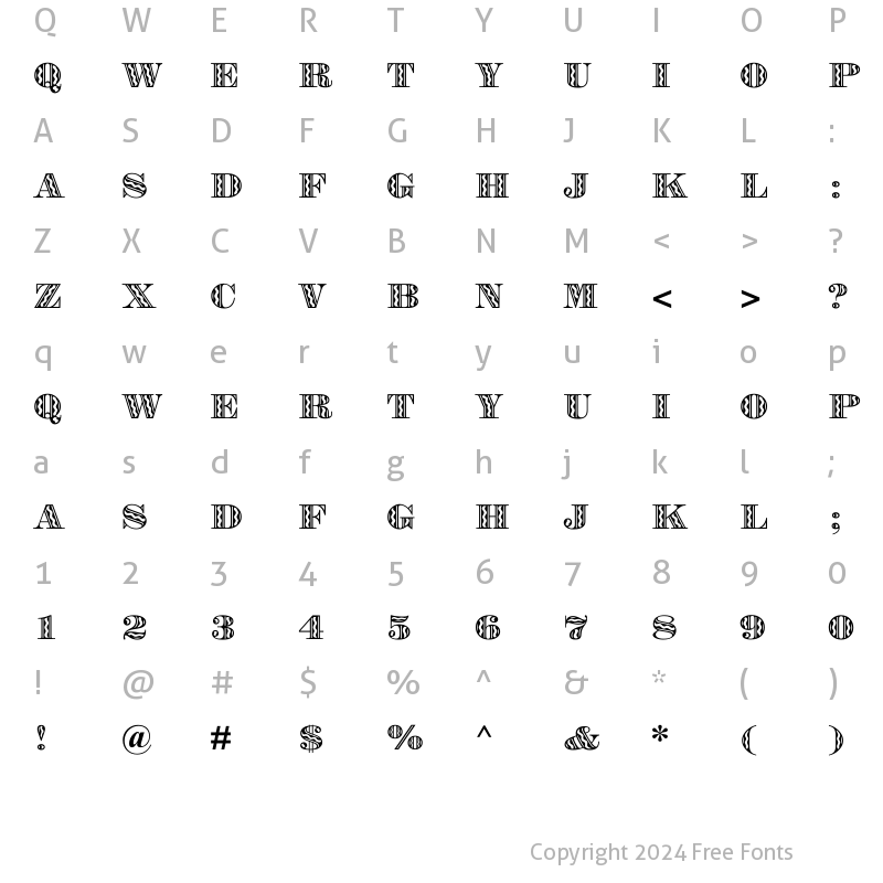 Character Map of Falstaff Festival MT Regular