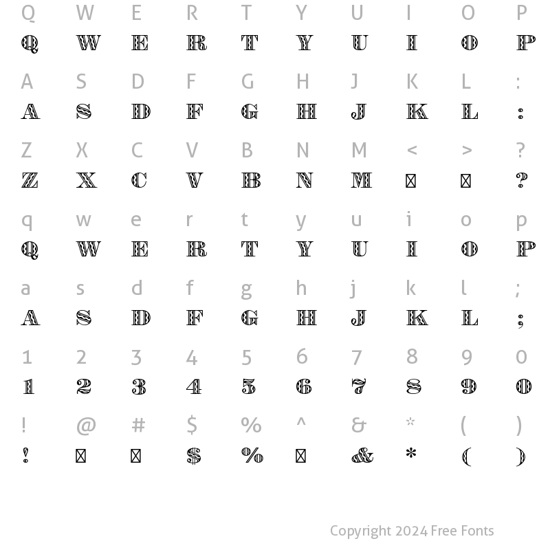 Character Map of Falstaff Festival MT Std Regular