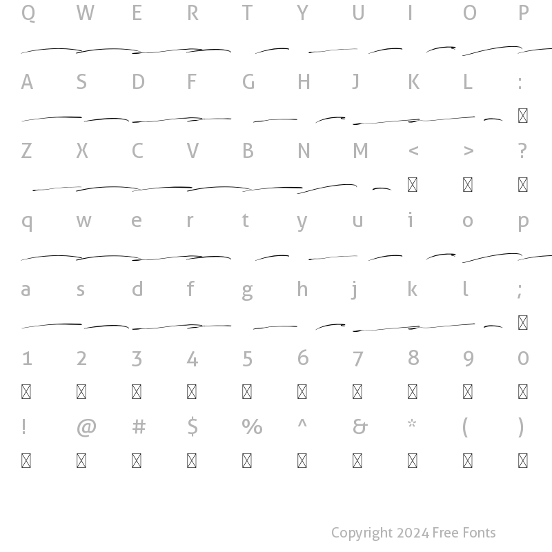 Character Map of Familior Swash