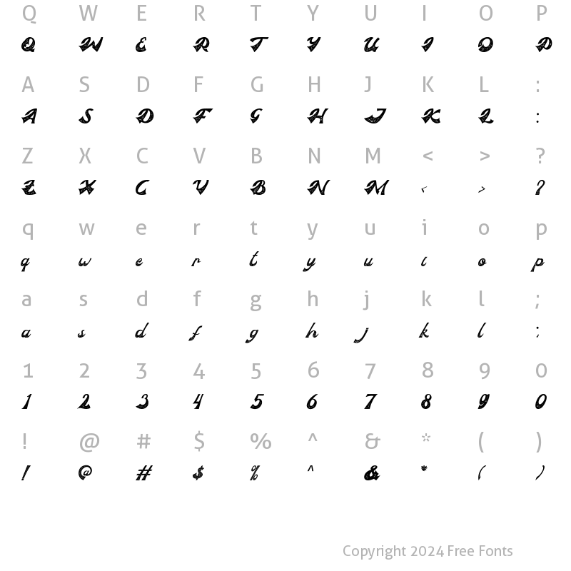 Character Map of Famlous-Stamp Stamp