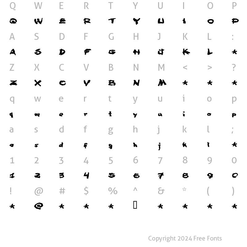 Character Map of Famous fromage Regular