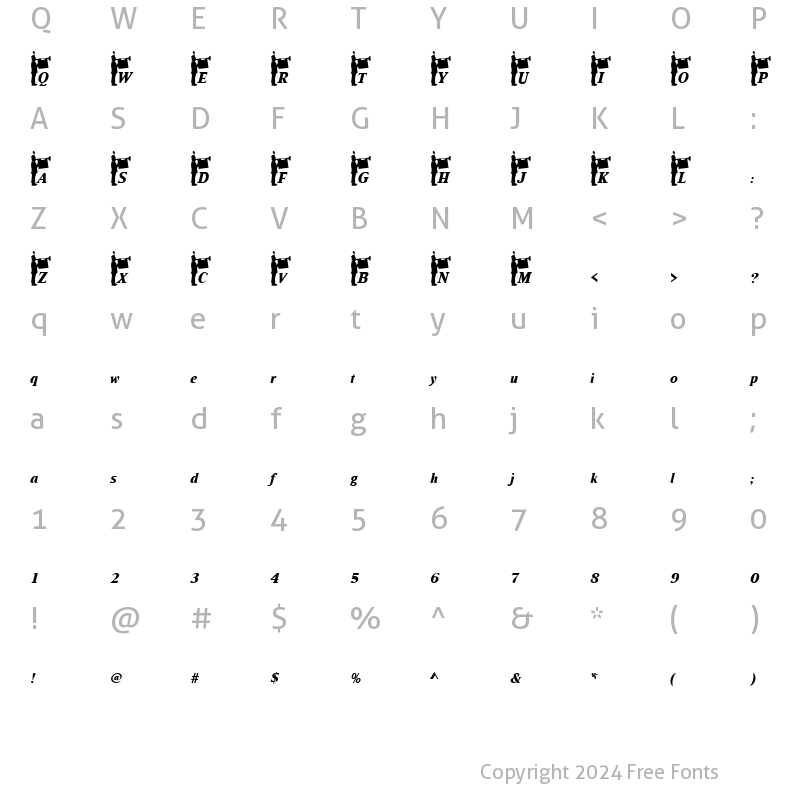 Character Map of Fanfare Becker Normal