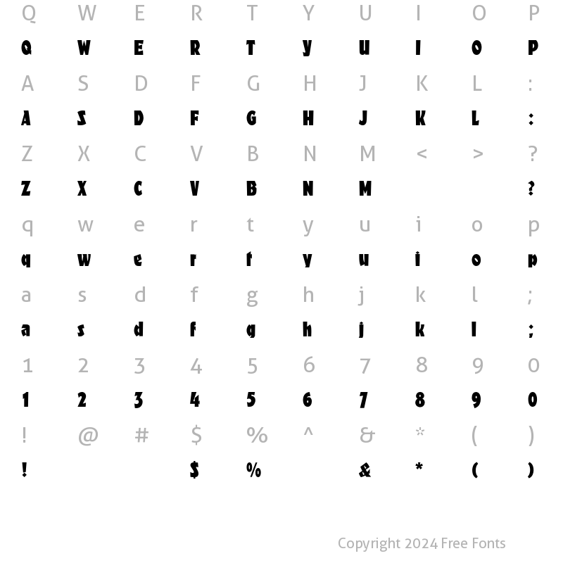 Character Map of Fanfare BQ Regular