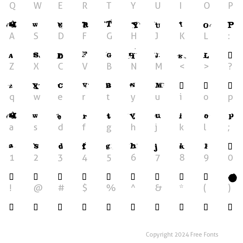 Character Map of Fango Regular