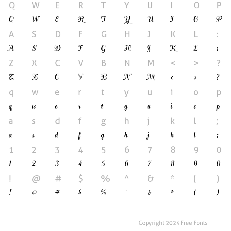 Character Map of FansiPensleTwo Bold