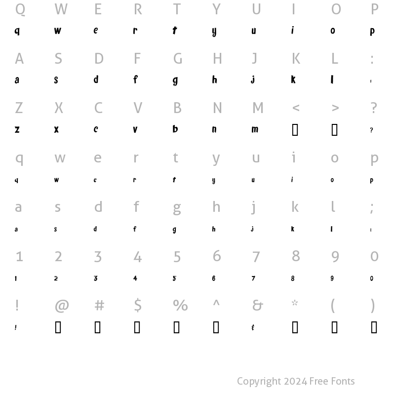 Character Map of FantasticFont Regular