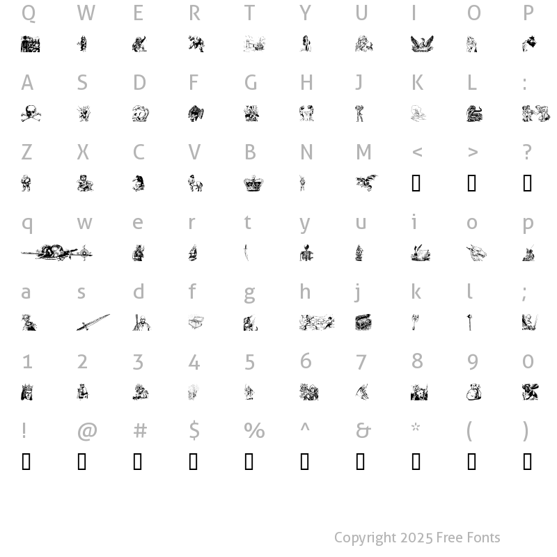 Character Map of Fantasy Clipart Regular