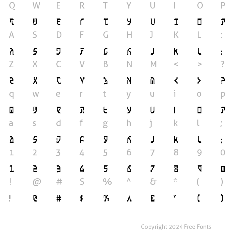 Character Map of Fantazian Condensed Condensed