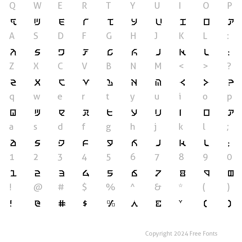 Character Map of Fantazian Light Light